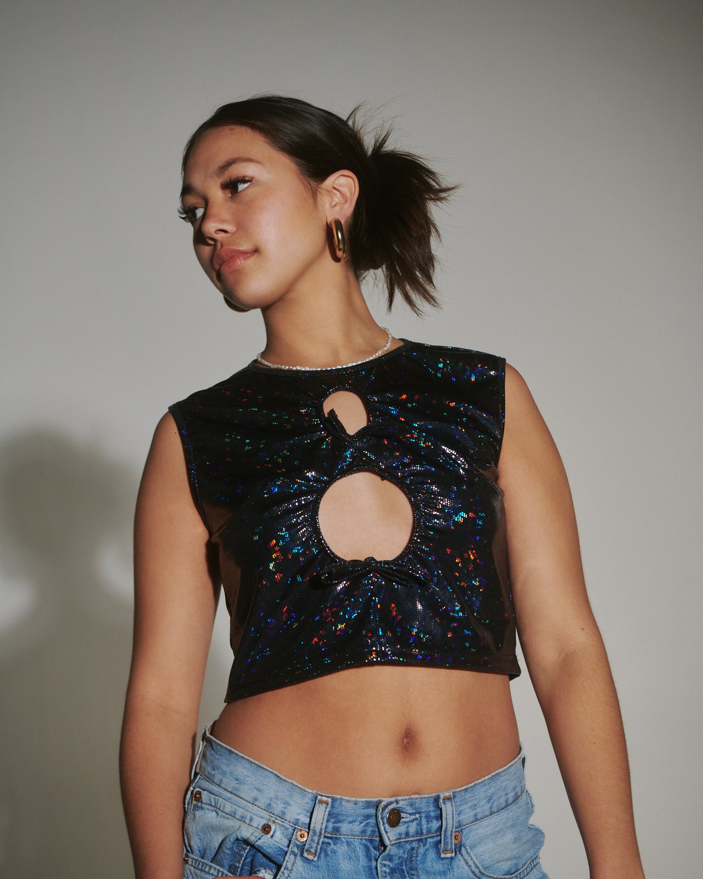 Cut-Out Top in Iridescent
